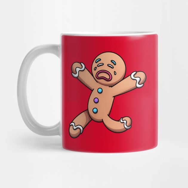 Crying Scared Running Gingerbread Man Cartoon by TheMaskedTooner